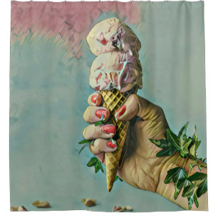 Rideaux De Douche Cadeau amoureux de crème glacée