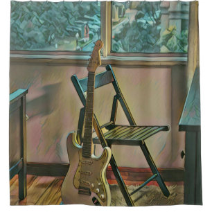 Rideaux De Douche cadeau d'anniversaire guitariste