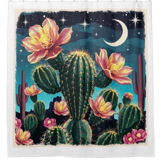 Rideaux De Douche Cadeau de nuit de cactus (Devant)