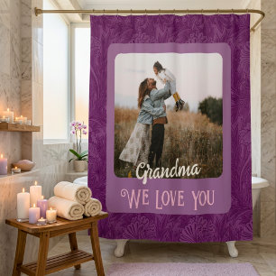 Rideaux De Douche Cadeau Grand-mère Texte Photo Personnalisé Chic Ro