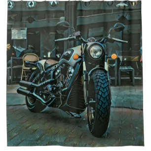 Rideaux De Douche cadeau motocyclette rétro