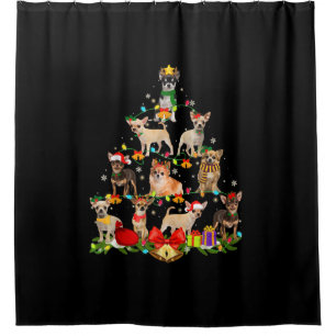 Rideaux De Douche Cadeaux Amoureux de les chiens Chihuahua Arbre Lum