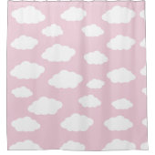 Rideaux De Douche Cadeaux de nuages roses de Monogramme personnalisé (Devant)