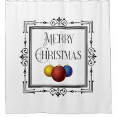 Rideaux De Douche Cadre Art Déco Retro Joyeux ornements de Noël (Devant)