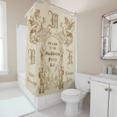 Rideaux De Douche Cadre écossais de guerrier de confrère de dragon (En situation)