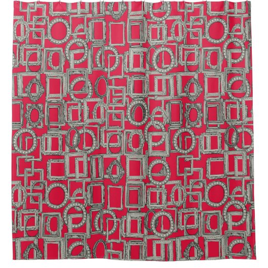 Rideaux De Douche cadres photo beaucoup de rouge osseux (Devant)