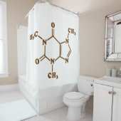 Rideaux De Douche Café caféine Formule chimique moléculaire (En situation)