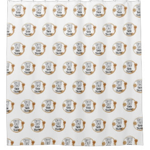 Rideaux De Douche Café D'Abord Puis Talkee Talkee Talking Mug Stains