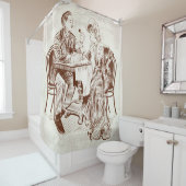Rideaux De Douche café et amour (En situation)