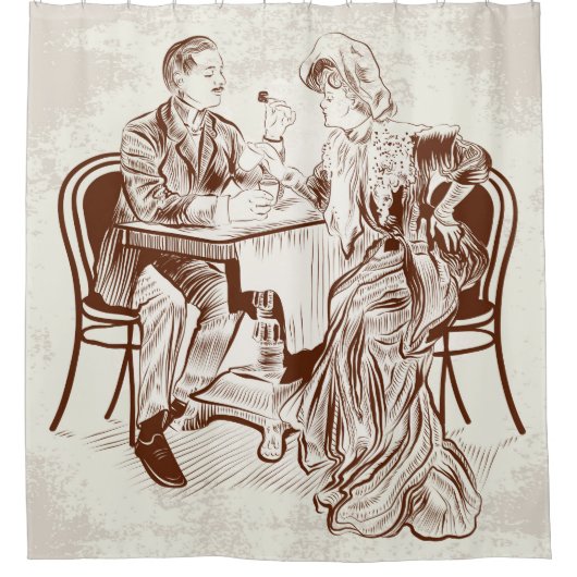 Rideaux De Douche café et amour (Devant)