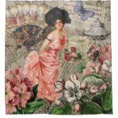 Rideaux De Douche Café Lady Victorian Femme Rose Classy (Devant)