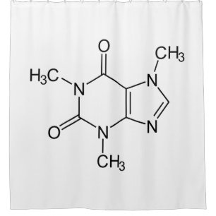 Rideaux De Douche Caféine Molécule Chimie Café Atomes