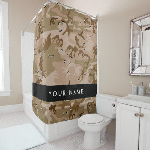 Rideaux De Douche Cailloux de camouflage du désert, Votre nom, Perso