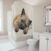 Rideaux De Douche Cairn Terrier Chien Chien Chien Couché Salle de ba (En situation)