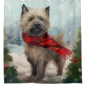 Rideaux De Douche Cairn Terrier Dog dans Noël de neige (Devant)