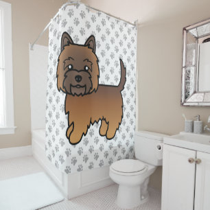 Rideaux De Douche Cairn Terrier tacheté rouge Chien de dessin animé