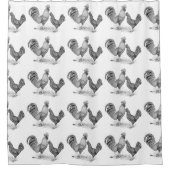 Rideaux De Douche California Grey Rooster and Hen (Devant)
