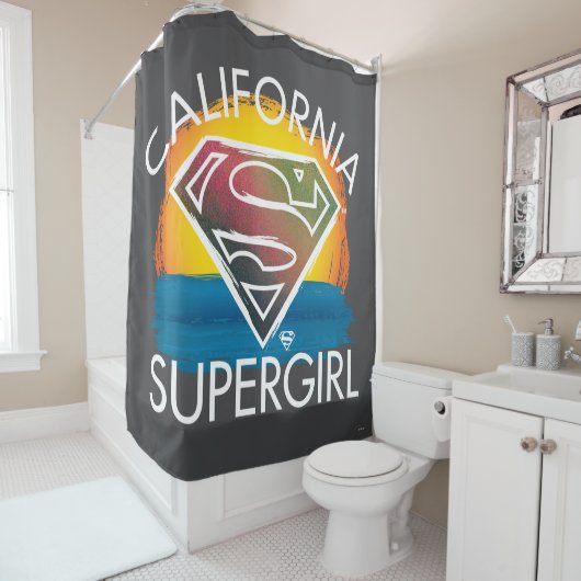 Rideaux De Douche California Supergirl Sunset Graphic (En situation)