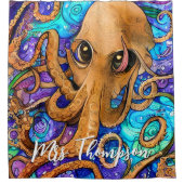 Rideaux De Douche Calmar avec nom personnalisé (Devant)