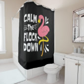 Rideaux De Douche Calmez-Vous Le Flamant rose Rose Amusant (En situation)