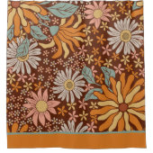 Rideaux De Douche Camel Boho Retro Motif Floral (Devant)