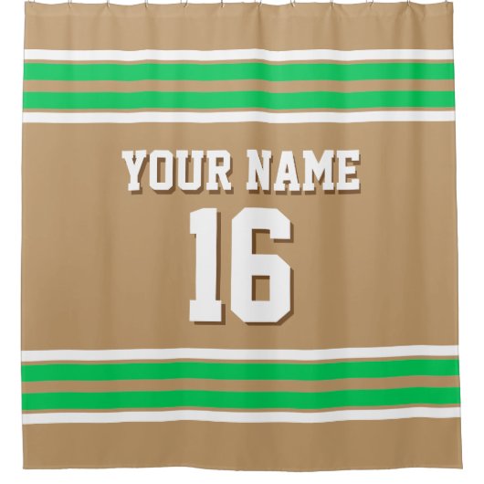 Rideaux De Douche Camel Tan Emerald Green Whirpes Sport Jersey (Devant)