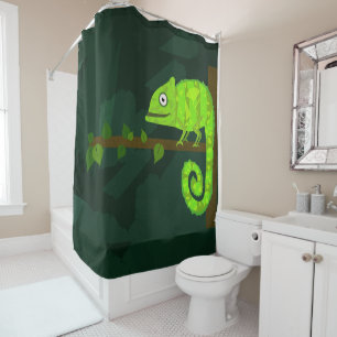 Rideaux De Douche Caméléon vert mignon