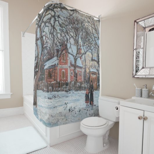 Rideaux De Douche Camille Pissarro - Chataigniers a Louvecienne (En situation)
