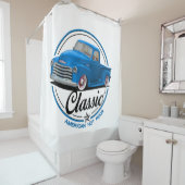 Rideaux De Douche Camion bleu classique (En situation)