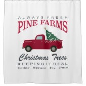 RIDEAUX DE DOUCHE CAMION DE ROUGE DE FERME DE NOËL (Devant)