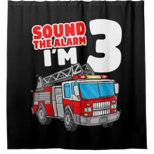 Rideaux De Douche Camion d'incendie 3 ans pompier 3e anniversaire