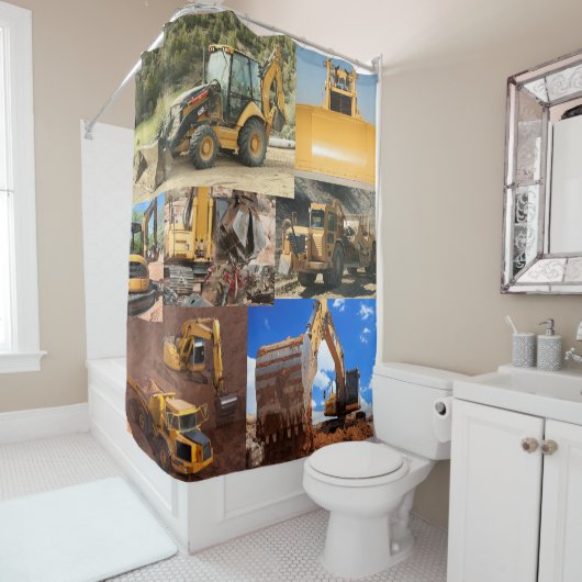 Rideaux De Douche Camions et Tracteurs de construction (En situation)