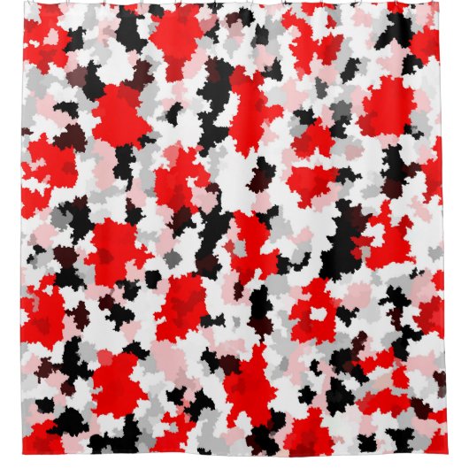 Rideaux De Douche Camo noir rouge noir noir Conception abstraite (Devant)