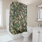 Rideaux De Douche Camouflage beige, Tan Brown, Vert, gris foncé (En situation)