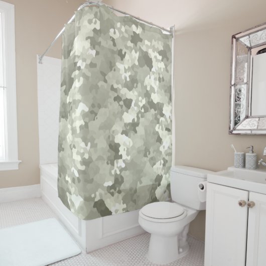 Rideaux De Douche Camouflage Gris (En situation)