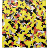 Rideaux De Douche Camouflage jaune rouge noir gris Motif Camo (Devant)