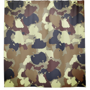 Rideaux De Douche Camouflage Militaire Tons Terre Bruns