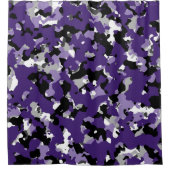 Rideaux De Douche Camouflage noir blanc violet gris (Devant)