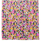 Rideaux De Douche Camouflage noir rose jaune Motif Camo (Devant)