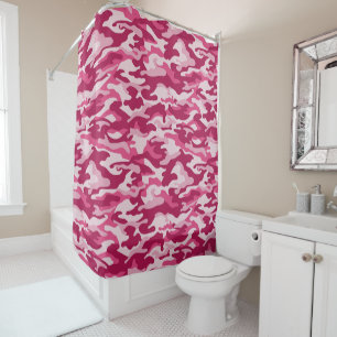 Rideaux De Douche Camouflage rose