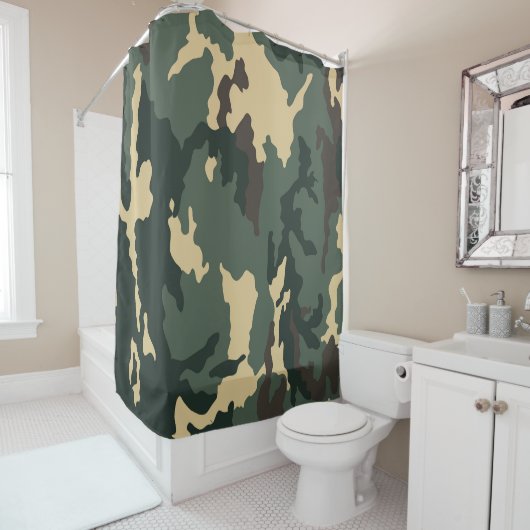 Rideaux De Douche Camouflage vert (En situation)