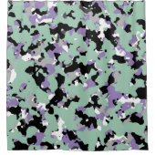 Rideaux De Douche Camouflage vert et violet à la menthe (Devant)