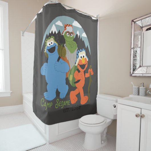 Rideaux De Douche Camp Sesame Street EST. 1969 (En situation)