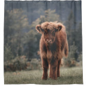 Rideaux De Douche Campagne d'herbe d'automne de la vache de haute-te (Devant)