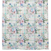Rideaux De Douche Campagne Ferme Pastel Floral Plaid (Devant)