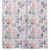 Rideaux De Douche Campagne Ferme Pastel Floral Plaid (Devant)