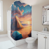 Rideaux De Douche Camping au lever du soleil (En situation)