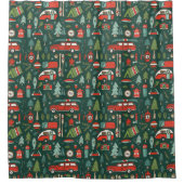 Rideaux De Douche Camping de Noël rustique (Devant)