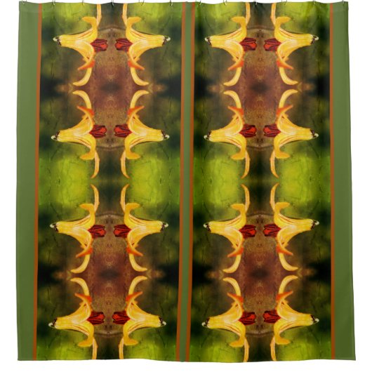 Rideaux De Douche Canada Sauvage Lys Et Insectes Abstraits Troubles (Devant)