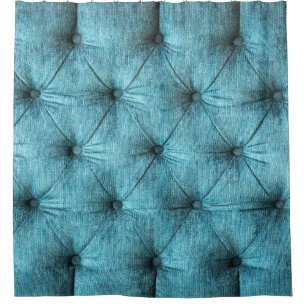 Rideaux De Douche Canapé en velours turquoise Gros plan